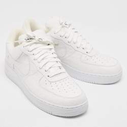 Louis Vuitton x Nike White Monogram Canvas and Leather Air Force 1 Sneakers Size 42.5