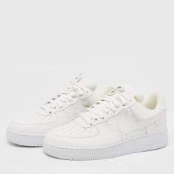 Louis Vuitton x Nike White Monogram Canvas and Leather Air Force 1 Sneakers Size 42.5