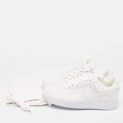 Louis Vuitton x Nike White Monogram Canvas and Leather Air Force 1 Sneakers Size 42.5