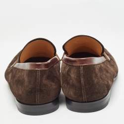 مملوكة مسبقًا Louis Vuitton Brown Leather and  Suede Penny Loafers Size 43