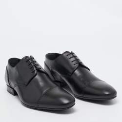Louis Vuitton Black Leather Oxfords Size 43