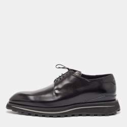 Louis Vuitton Black Leather Lace Up Derby Size 42.5