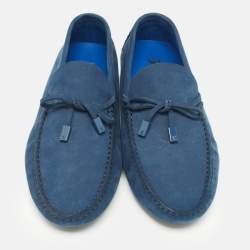 مملوكة مسبقًا حذاء لوفرز لوي في تون جلد نوبوك أزرق كحلي بفيونكة مقاس 41