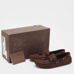 مملوكة مسبقًا حذاء لوفرز لوي فيتون نافاجو سويدي دامييه بيتي بني مقاس 42