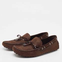 مملوكة مسبقًا حذاء لوفرز لوي فيتون نافاجو سويدي دامييه بيتي بني مقاس 42