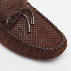 مملوكة مسبقًا حذاء لوفرز لوي فيتون نافاجو سويدي دامييه بيتي بني مقاس 42