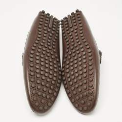 مملوكة مسبقًا Louis Vuitton Dark Brown Leather Hockenheim Loafers Size 43.5