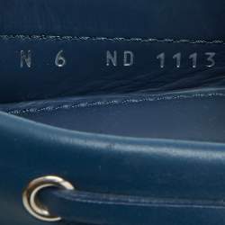 Louis Vuitton Blue Leather Bow Arizona Loafers Size 40