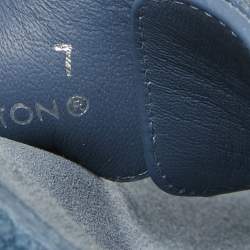 Louis Vuitton Blue Fur and Suede Easy Mules Size 41