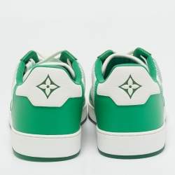 Louis Vuitton Green/White Canvas and  Leather Rivoli Low Top Sneakers Size 41