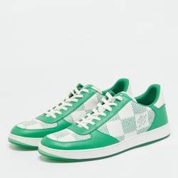 Louis Vuitton Green/White Canvas and  Leather Rivoli Low Top Sneakers Size 41