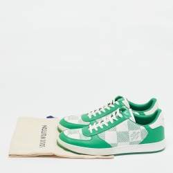 Louis Vuitton Green/White Canvas and  Leather Rivoli Low Top Sneakers Size 41