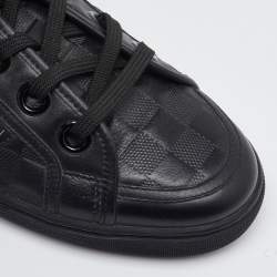 Pre Owned Louis Vuitton Black Damier Infini Leather Low Top Sneakers Size 40.5