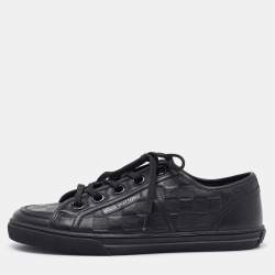 Pre Owned Louis Vuitton Black Damier Infini Leather Low Top Sneakers Size 40.5