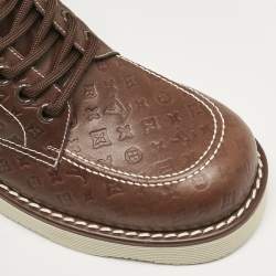 Louis Vuitton Brown Monogram Leather LV Waves High Derby Size 44