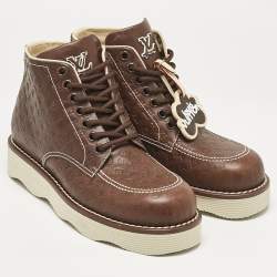 Louis Vuitton Brown Monogram Leather LV Waves High Derby Size 44