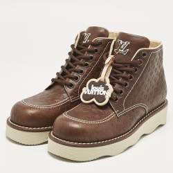 Louis Vuitton Brown Monogram Leather LV Waves High Derby Size 44