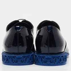 Louis Vuitton Blue/Black Ombre Patent Leather Lace Up Oxfords Size 44