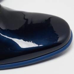 Louis Vuitton Blue/Black Ombre Patent Leather Lace Up Oxfords Size 44