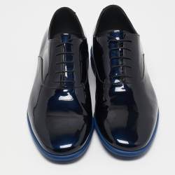 Louis Vuitton Blue/Black Ombre Patent Leather Lace Up Oxfords Size 44