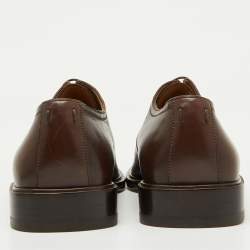 Louis Vuitton Dark Brown Leather Square Toe Lace Up Derby Size 40.5