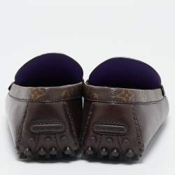 مملوكة مسبقًا Louis Vuitton Dark Brown Leather Hockenheim Loafers Size 44