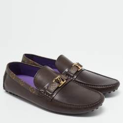 مملوكة مسبقًا Louis Vuitton Dark Brown Leather Hockenheim Loafers Size 44