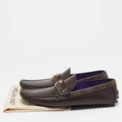 مملوكة مسبقًا Louis Vuitton Dark Brown Leather Hockenheim Loafers Size 44