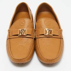 Louis Vuitton Beige Maxi Monogram Perforated Leather Hockenheim Loafers Size 43