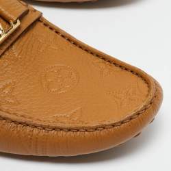 Louis Vuitton Beige Maxi Monogram Perforated Leather Hockenheim Loafers Size 43