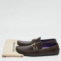 Louis Vuitton Dark Brown Leather Hockenheim Loafers Size 43
