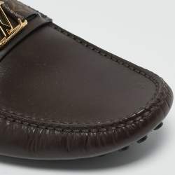 Louis Vuitton Dark Brown Leather Hockenheim Loafers Size 43