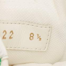 مملوكة مسبقًا Louis Vuitton White/Green Leather and Monogram Canvas Rivoli Low-Top Sneakers Size 42.5