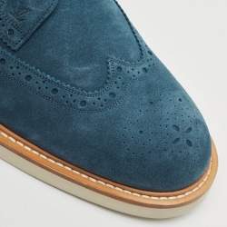 Louis Vuitton Blue Brogue Suede Beaumarchais Derby Size 42
