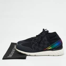 Louis Vuitton Black Knit Fabric Fastlane Lace Up Sneakers Size 44