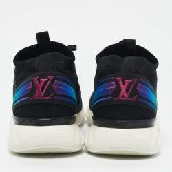 Louis Vuitton Black Knit Fabric Fastlane Lace Up Sneakers Size 44