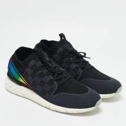 Louis Vuitton Black Knit Fabric Fastlane Lace Up Sneakers Size 44