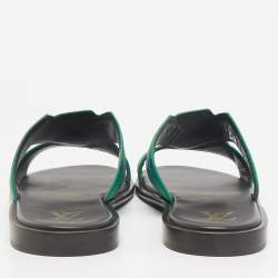 Louis Vuitton Green Leather LV Oasis Slide Sandals Size 43.5