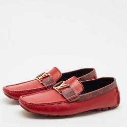 Louis Vuitton Red Leather Monte Carlo Loafers Size 43