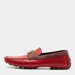 Louis Vuitton Red Leather Monte Carlo Loafers Size 43