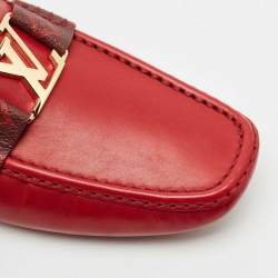 Louis Vuitton Red Leather Monte Carlo Loafers Size 43