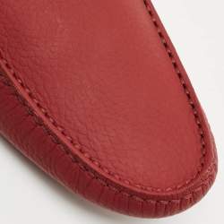 Louis Vuitton Burgundy Leather Hockenheim Slip On Loafers Size 43.5