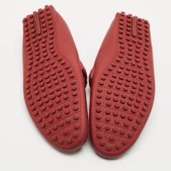 Louis Vuitton Burgundy Leather Hockenheim Slip On Loafers Size 43.5
