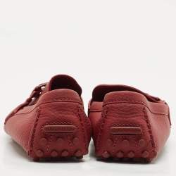Louis Vuitton Burgundy Leather Hockenheim Slip On Loafers Size 43.5