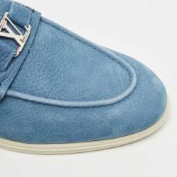 Louis Vuitton Blue Nubuck Leather Estate Loafers Size 43