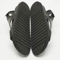 Pre Owned صندل سلايد بلون أسود جلد لوي فيتون أواسيس بحزام مقاس 40