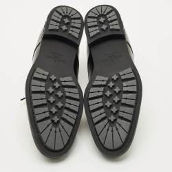 Pre Owned Louis Vuitton Black Leather LV Harness Derby Size 41.5