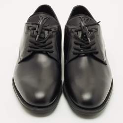 Pre Owned Louis Vuitton Black Leather LV Harness Derby Size 41.5