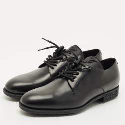 Pre Owned Louis Vuitton Black Leather LV Harness Derby Size 41.5
