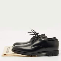 Pre Owned Louis Vuitton Black Leather LV Harness Derby Size 41.5